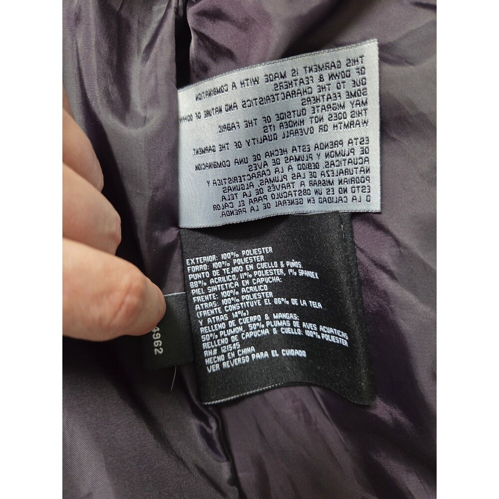 London Fog Womens Down Puffer Coat Plum Purple Snap Zip Jacket Size M EUC - Picture 10 of 11
